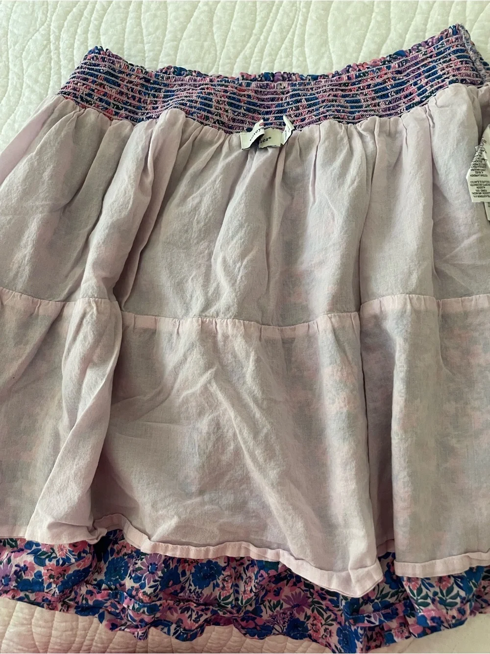 Vineyard Vines Pink and Blue Floral Tiered Skirt
